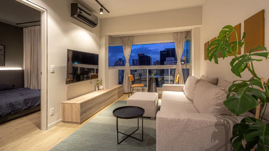Apartamento mobiliado para alugar em Pinheiros - 39 m² | 1 Suíte | Estilo Airbnb | Próximo