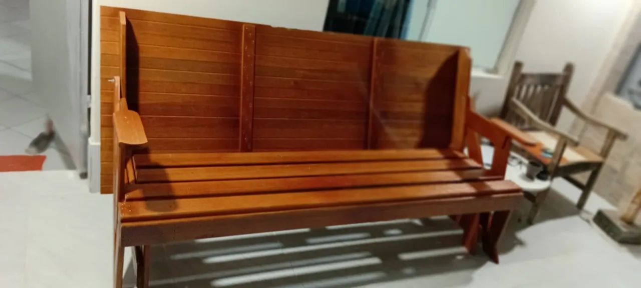 Conjunto Mesa de Jantar com Bancos em Madeira - Foto 4