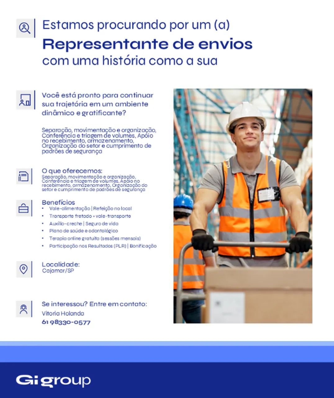 VAGA DE AUXILIAR DE LOGISTICA