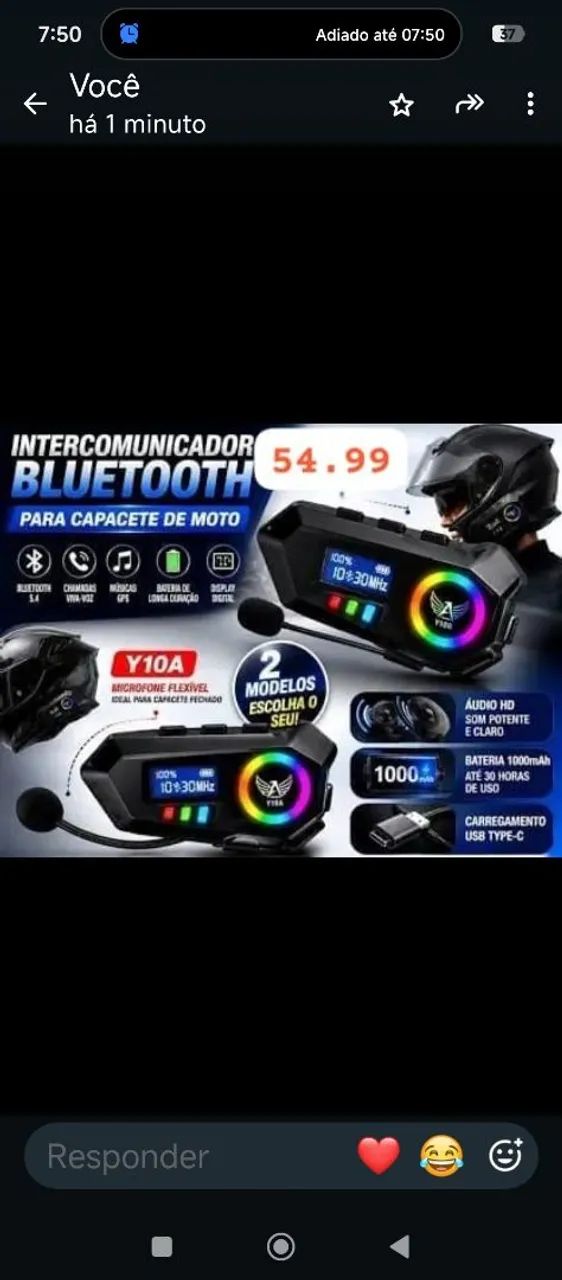 Som o capacete via bluetooth compketo
