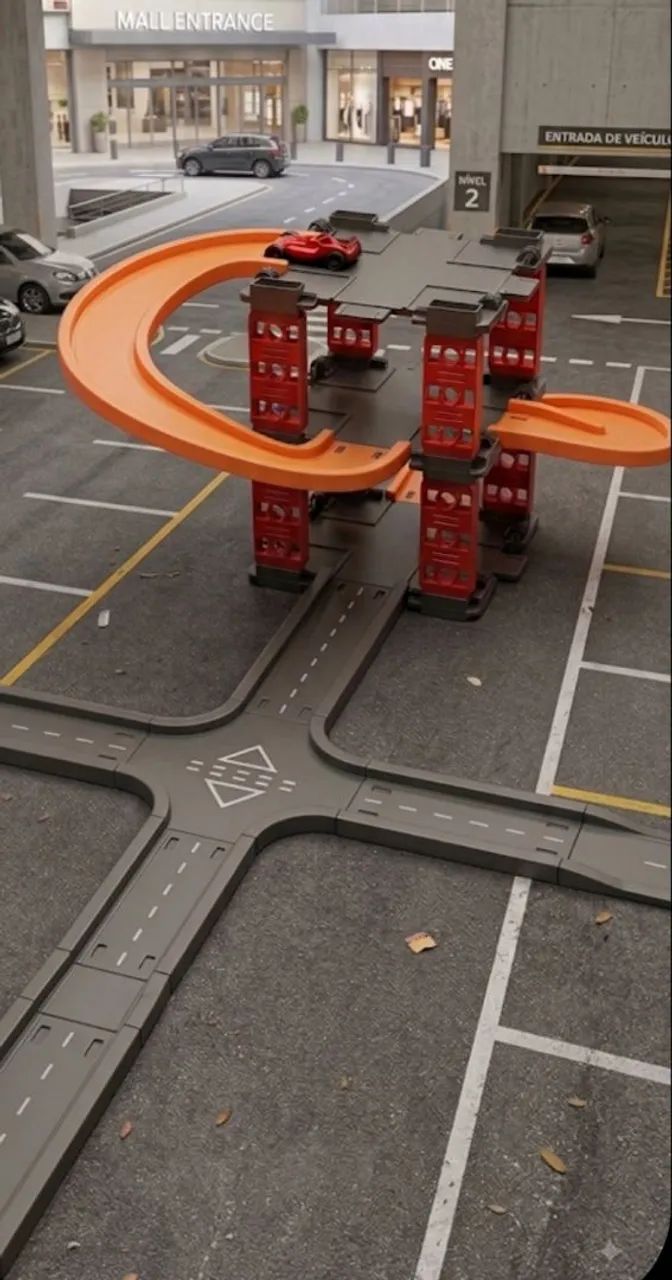 Pista Hot Wheels estacionamento 