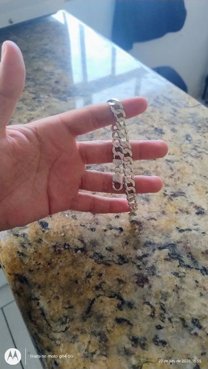 Vende-se conjunto de corrente e pulseira de prata 925  - Foto 2