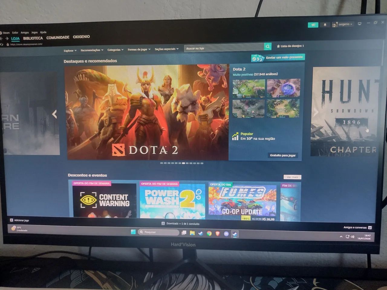 Monitor 75hz,1980×1080, 22 polegadas 