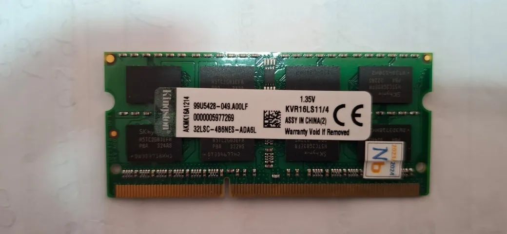 Memória Ram 4 GB DDR4 de notebook 1600 Kingston