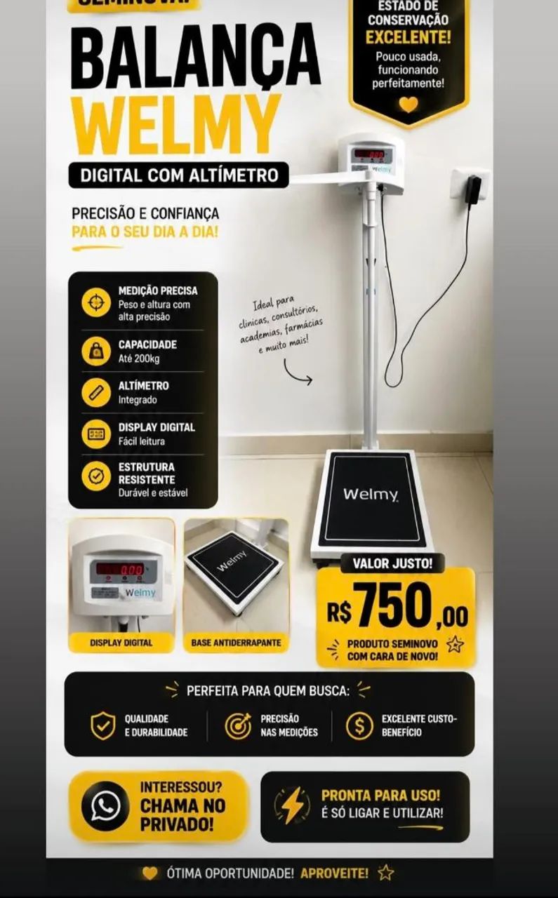 Balança welmy digital com altímetro 