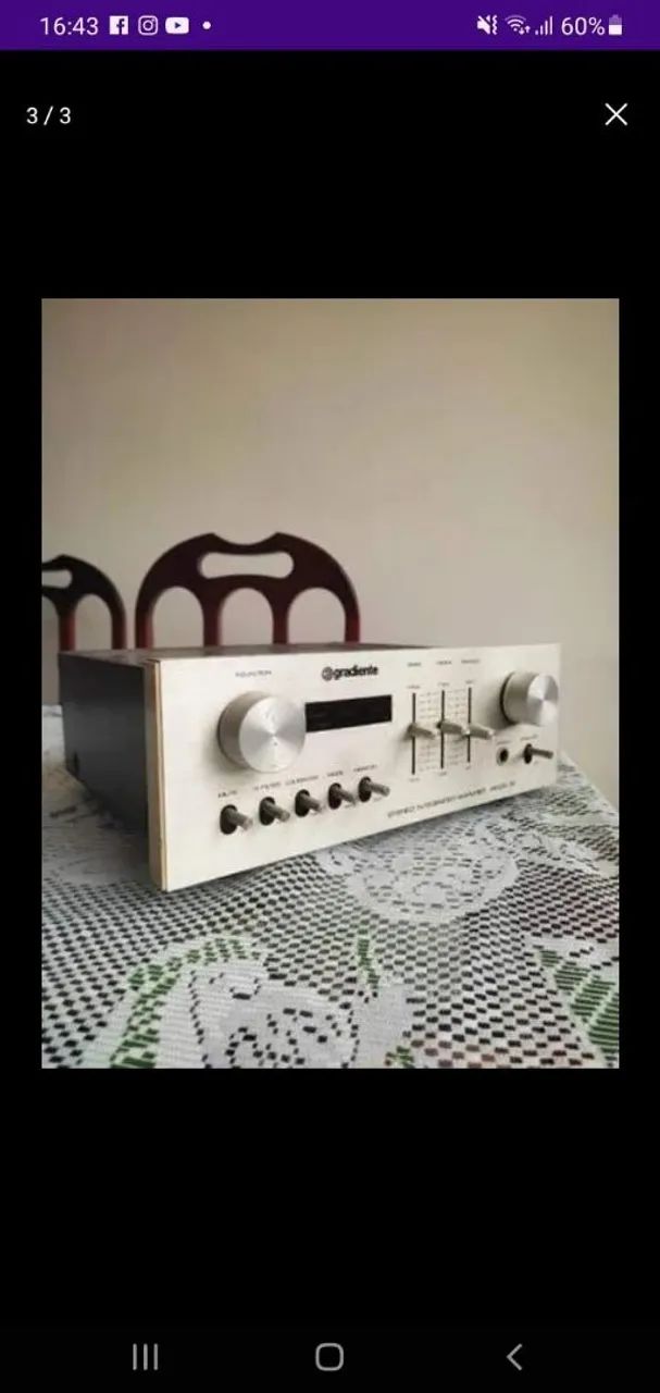 Receiver Gradiente Model 80 com defeito na saída de som - Foto 2
