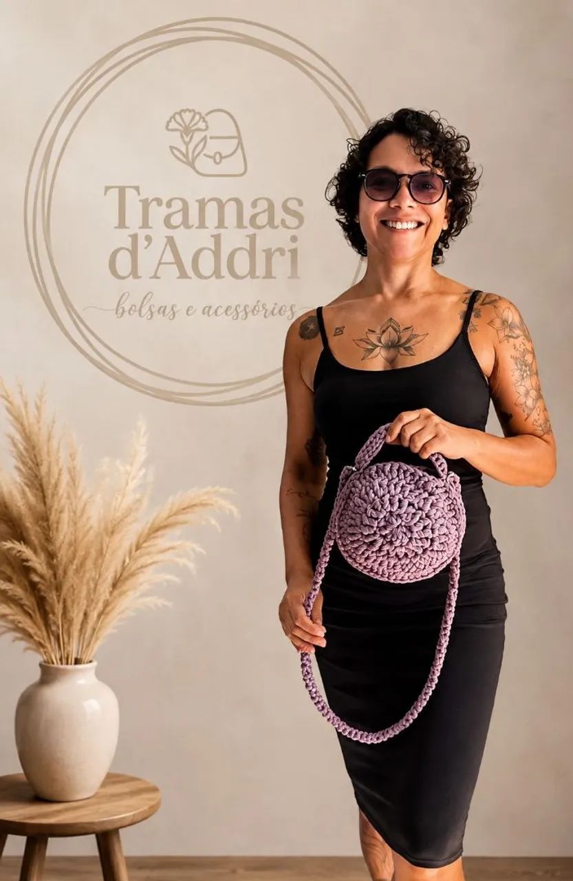 Bolsa em crochê alça de mão e alça transversal - Foto 3