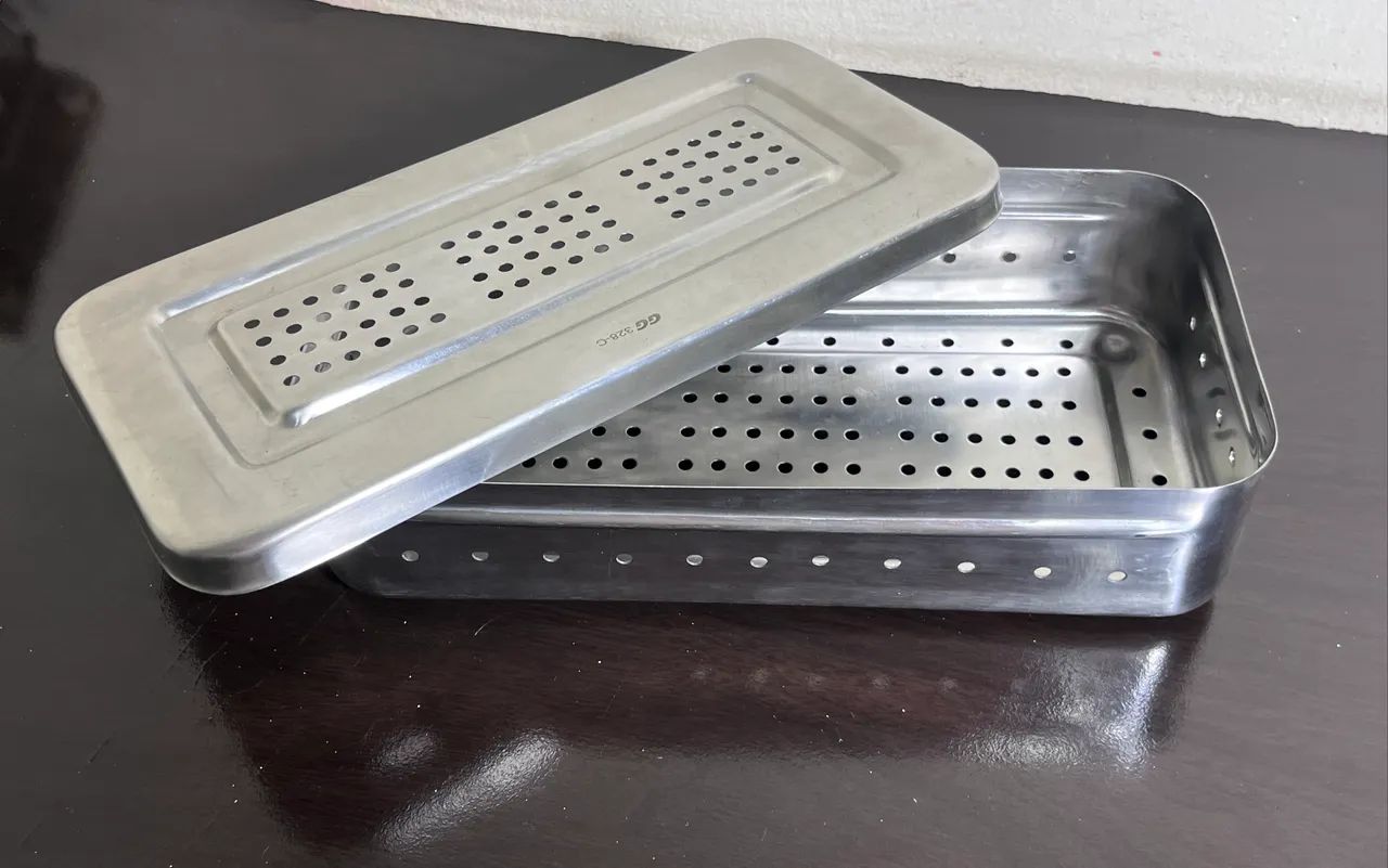 Estojo para Esterilização Inox 28x14x06cm Perfurado Autoclavável Millenium - Fava 