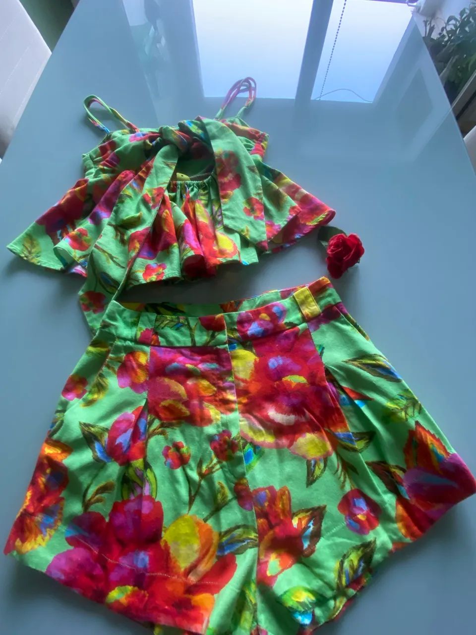 Conjunto FARM short e batinha, tamanho PP - Foto 4