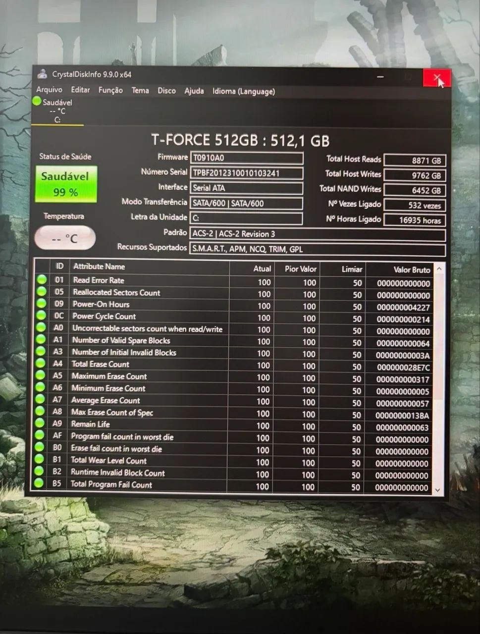 Ssd 512gb Vulcan 99% perfeito estado - Foto 3