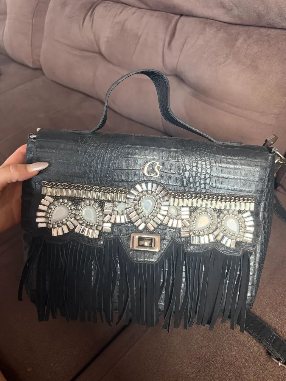 Bolsa Carmen Steffens em couro legítimo 