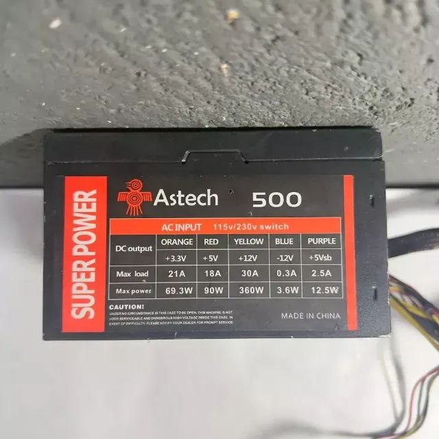 Fonte pc 500 watts Astech  - Foto 5