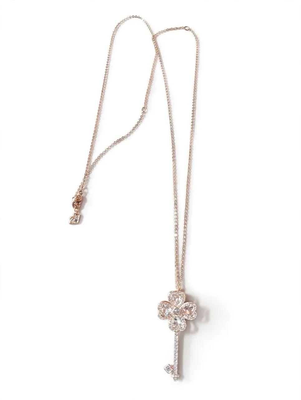 Colar Swarovski chave trevo cristal