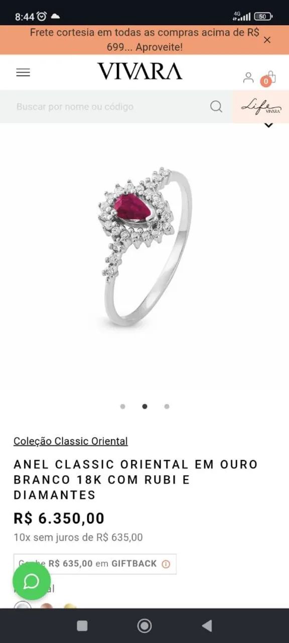 Anel Vivara com Rubi e diamantes - Foto 4