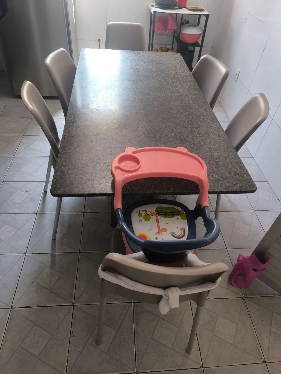 Mesa de jantar de mármore de 6 cadeiras  - Foto 4