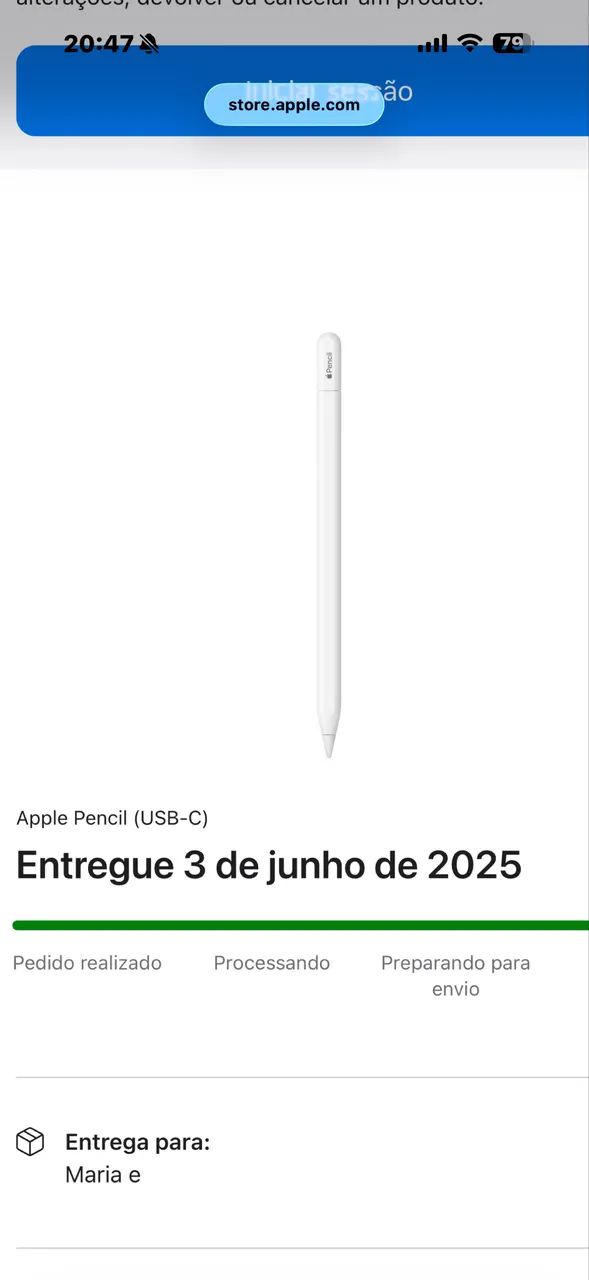 Apple Pencil (USB-C) pouco tempo de uso - Acessórios de Celular
