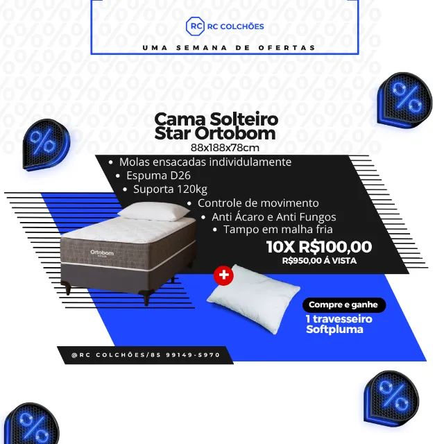 Cama Solteiro Star Ortobom