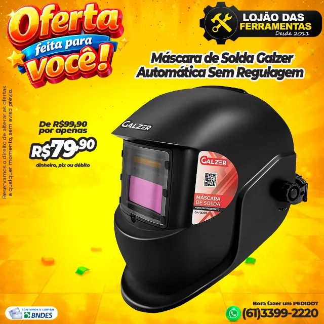 Máscara de Solda Automática Sem Regulagem Galzer