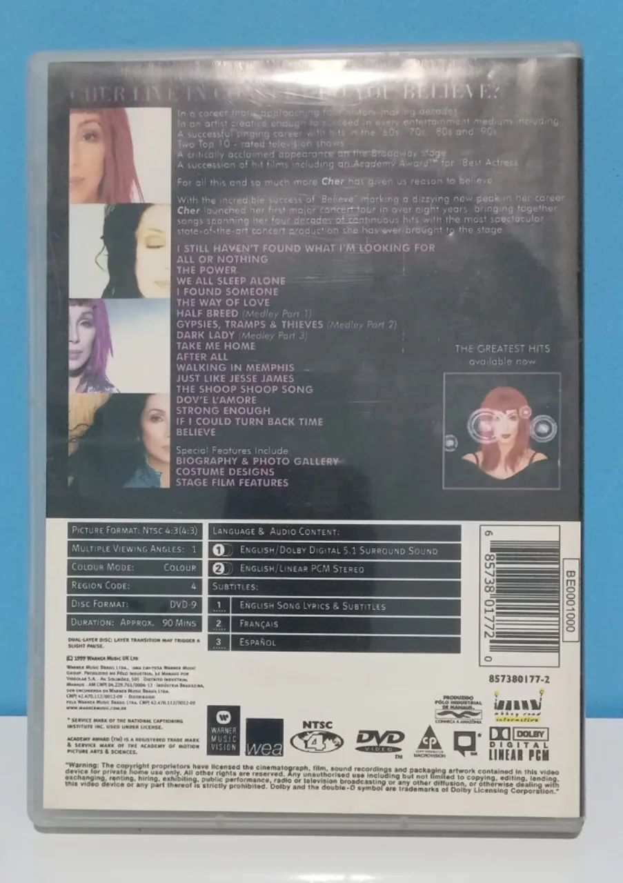 DVD Cher - Live in Concert - 1999 - Foto 2