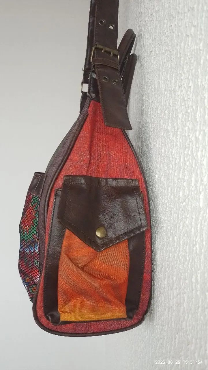Bolsa Grande Original Desigual Patchwork Vários Bolsos - Foto 2