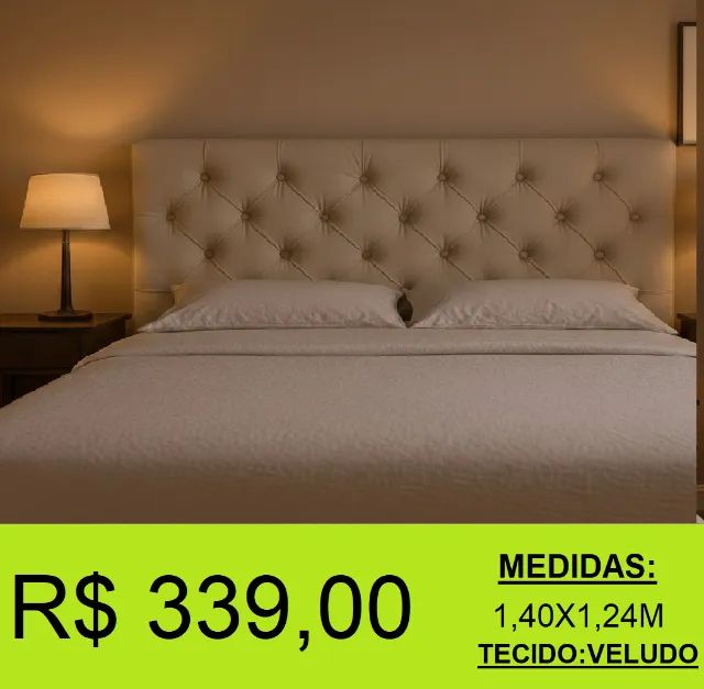 Cabeceira casal estofada - temos a pronta entrega 