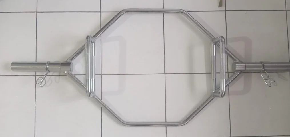 Barra Hexagonal Olímpica Aço Maciço Cromado 1,4 metros agachamento