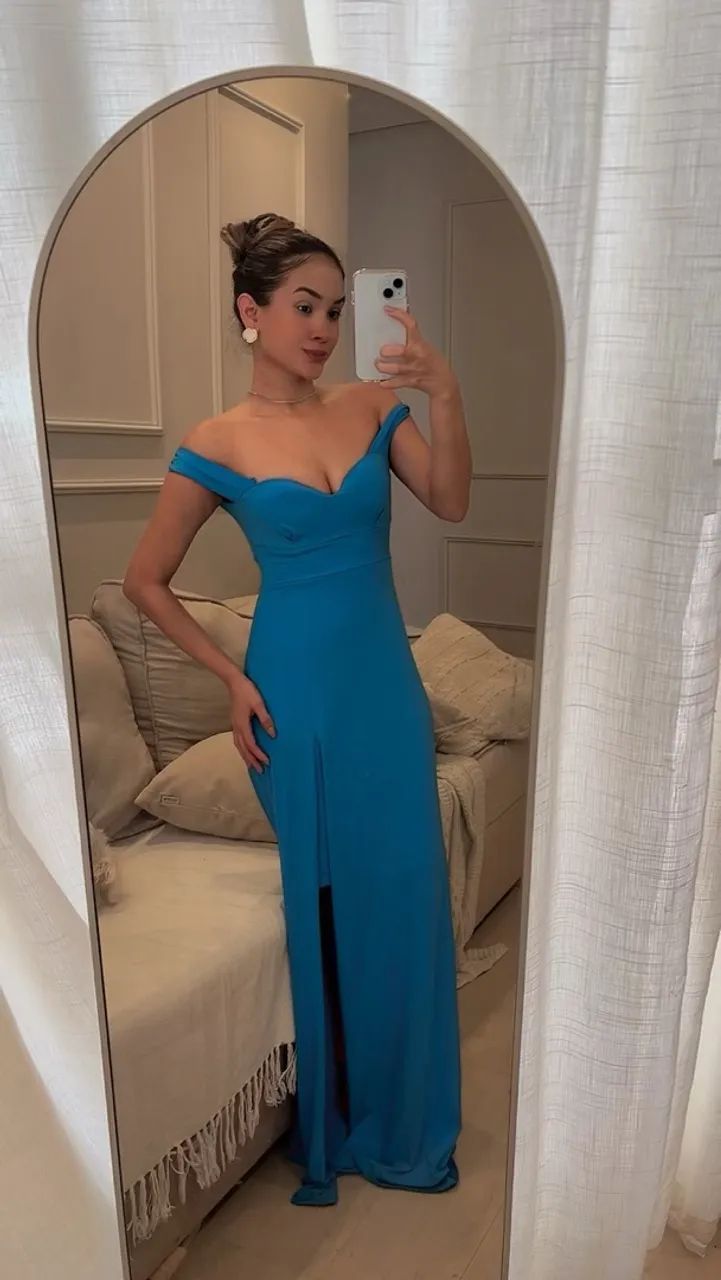 Vestido azul festa 