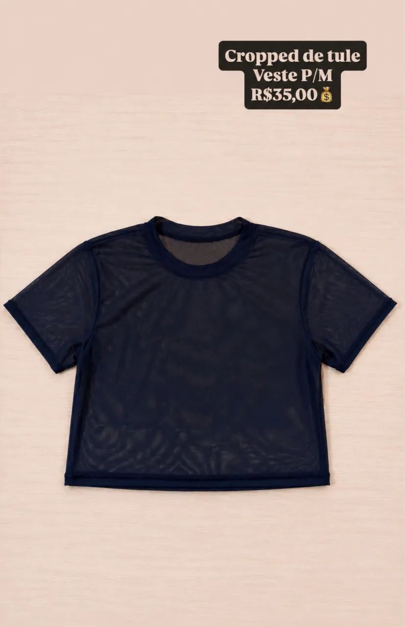 Cropped de tule