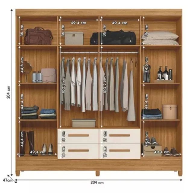 Guarda Roupa Casal 8 Portas Moval Flórida - Foto 5