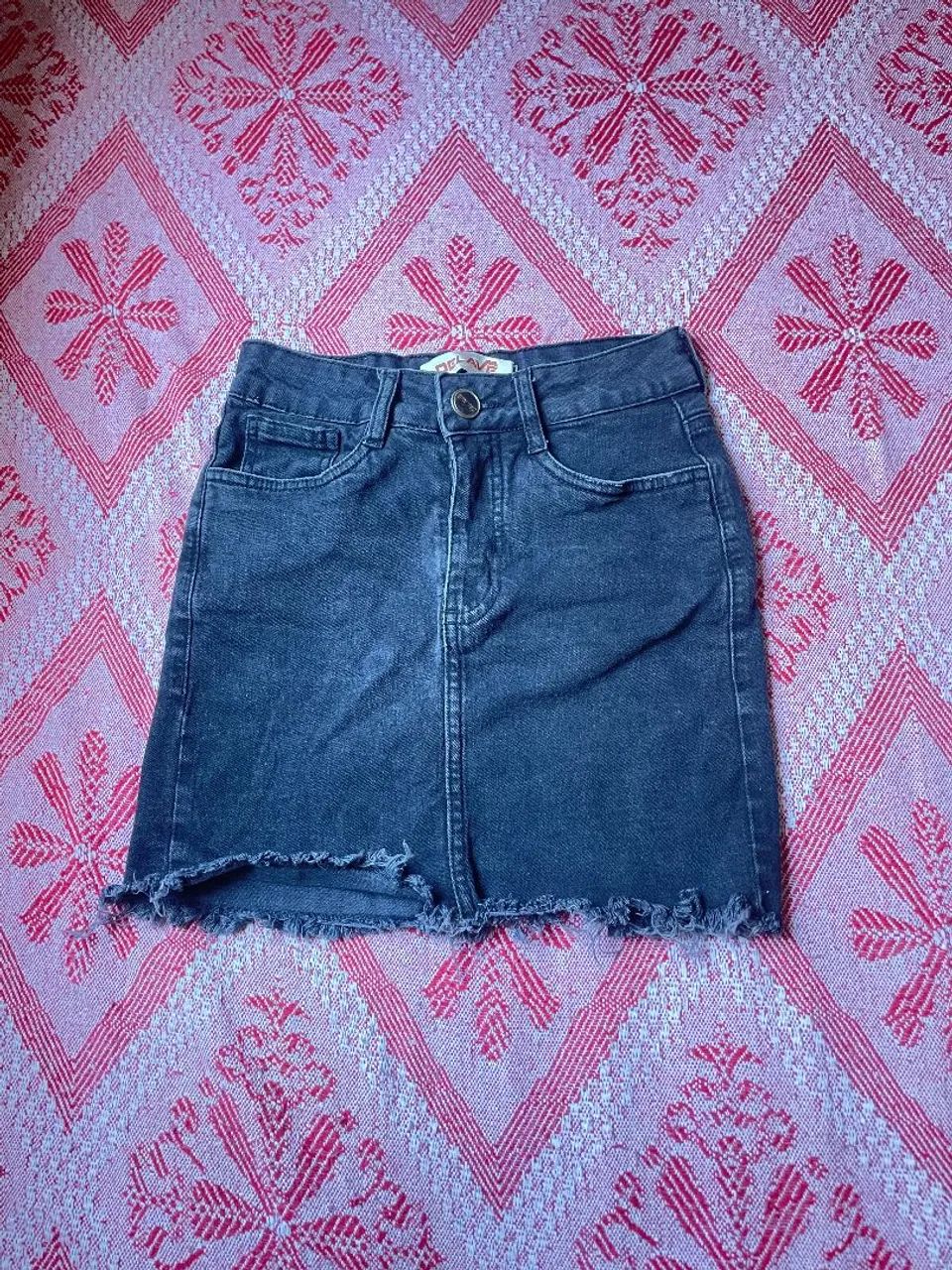 Saia jeans preta