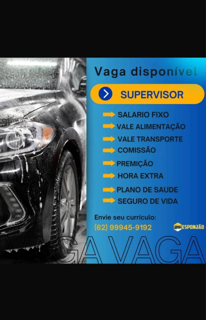 Supervisor Operacional em Loja de Lavarapido e Estetica Automotiva