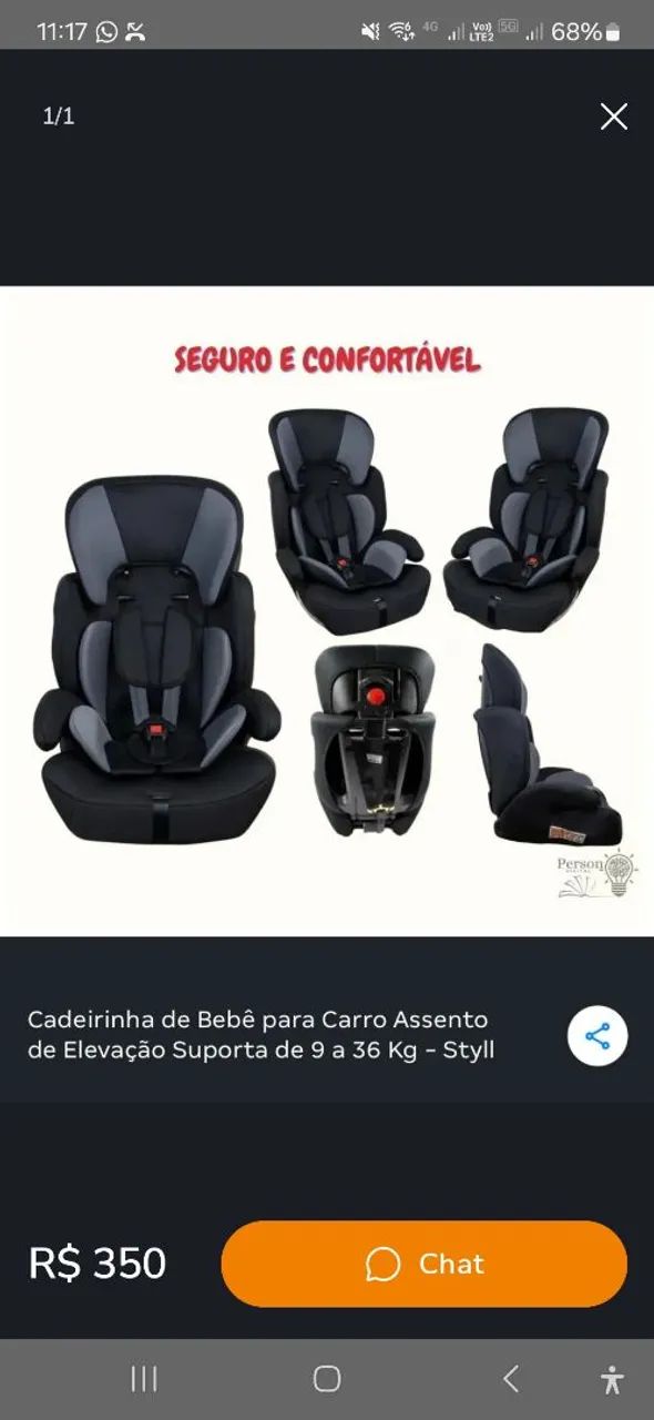 Vendo cadeira pra carro ótimo estado