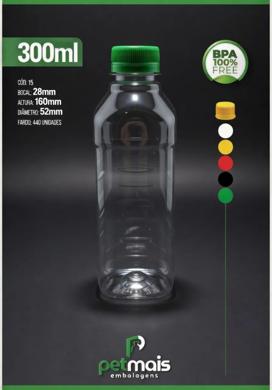Garrafa pet 300 ml embalagem