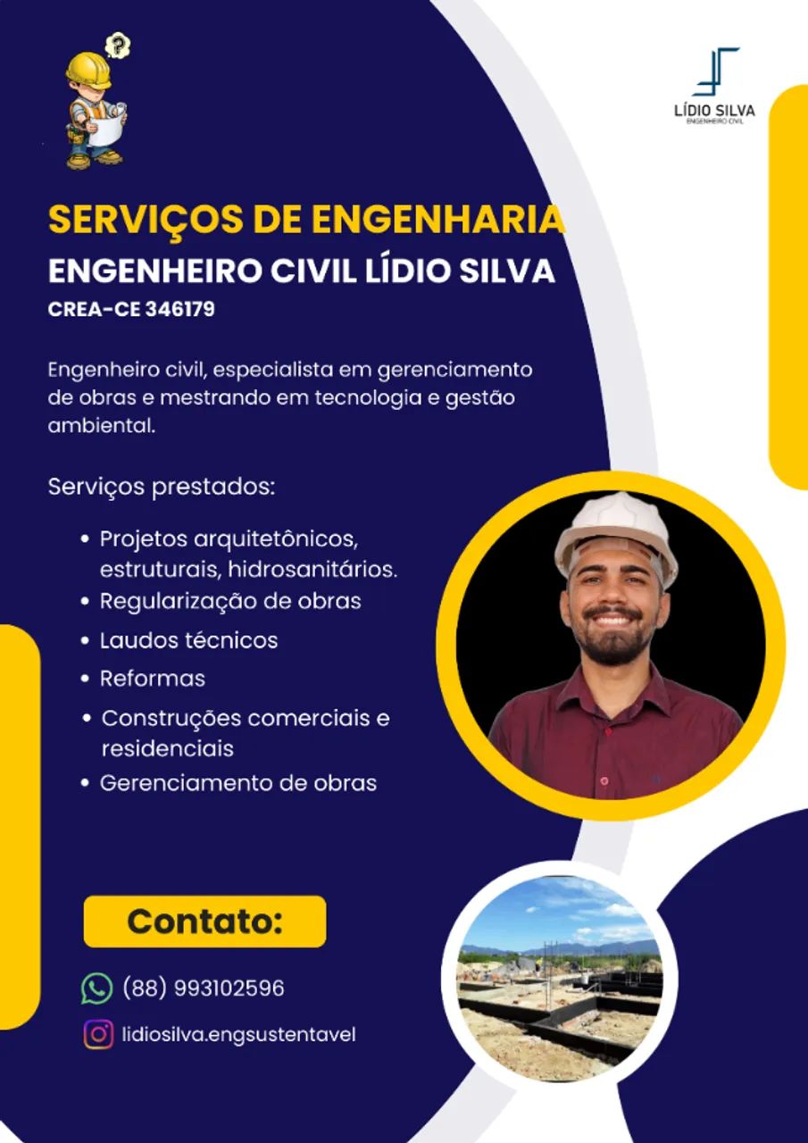 Serviços de Engenharia - Engenheiro civil Lídio Silva