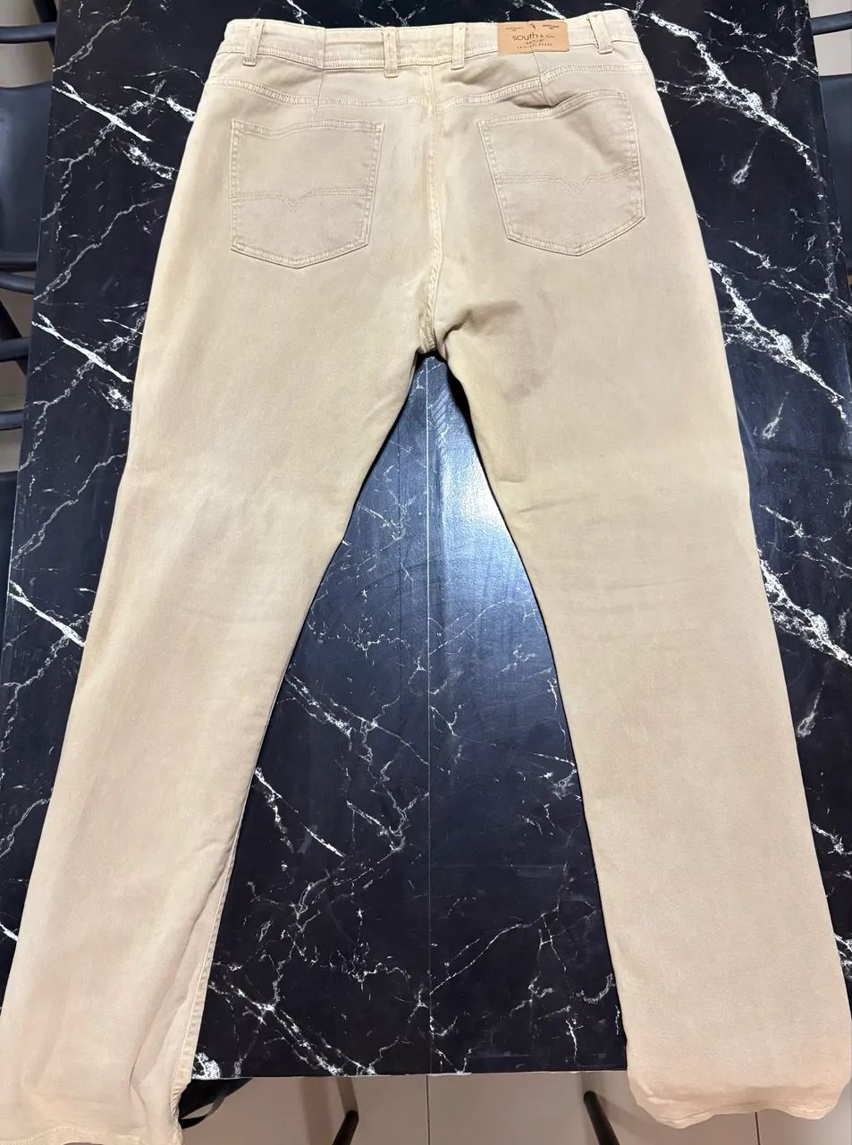 Calça Masculina Bege slim fit - 48 - Foto 2