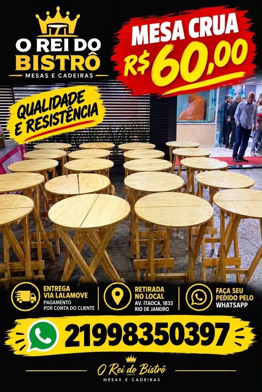 Mesa bistrô alta crua  - Foto 2