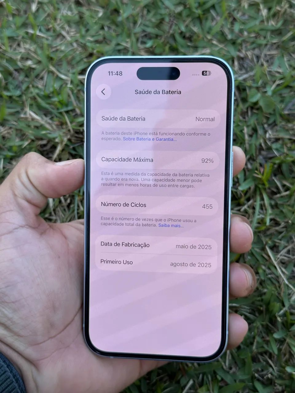 iPhone 15 128GB Azul | 92% Bateria | Chip Físico - Foto 5