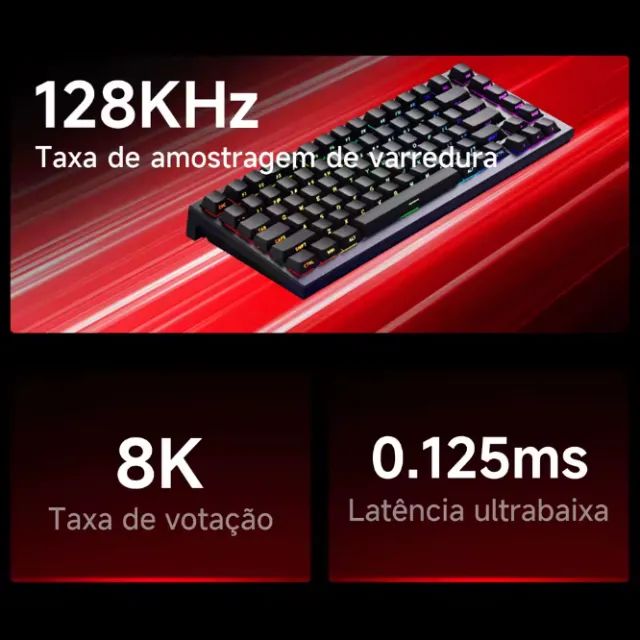 [NOVO] Teclado Magnético Akko TAC75 HE, 8000Hz, RT 0.005mm, RGB, Preto, 75%, Hot Swap, PC - Foto 3