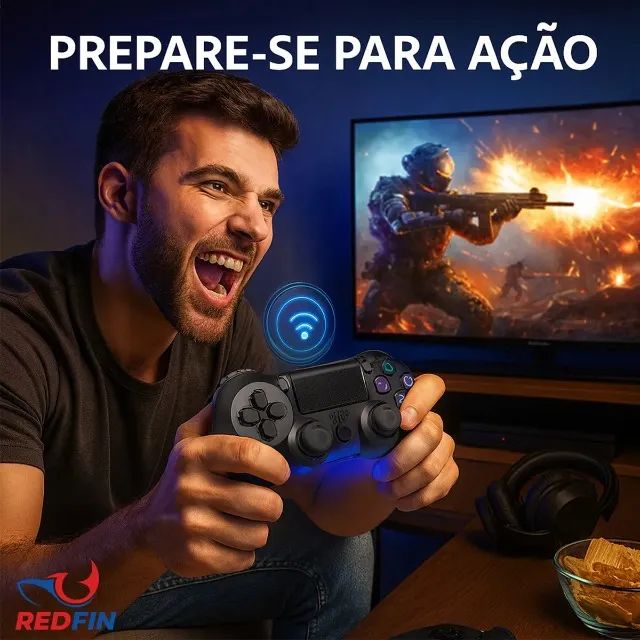 Controle sem fio compatível com PS4, pc e celulares Android ultimas peças - Foto 3