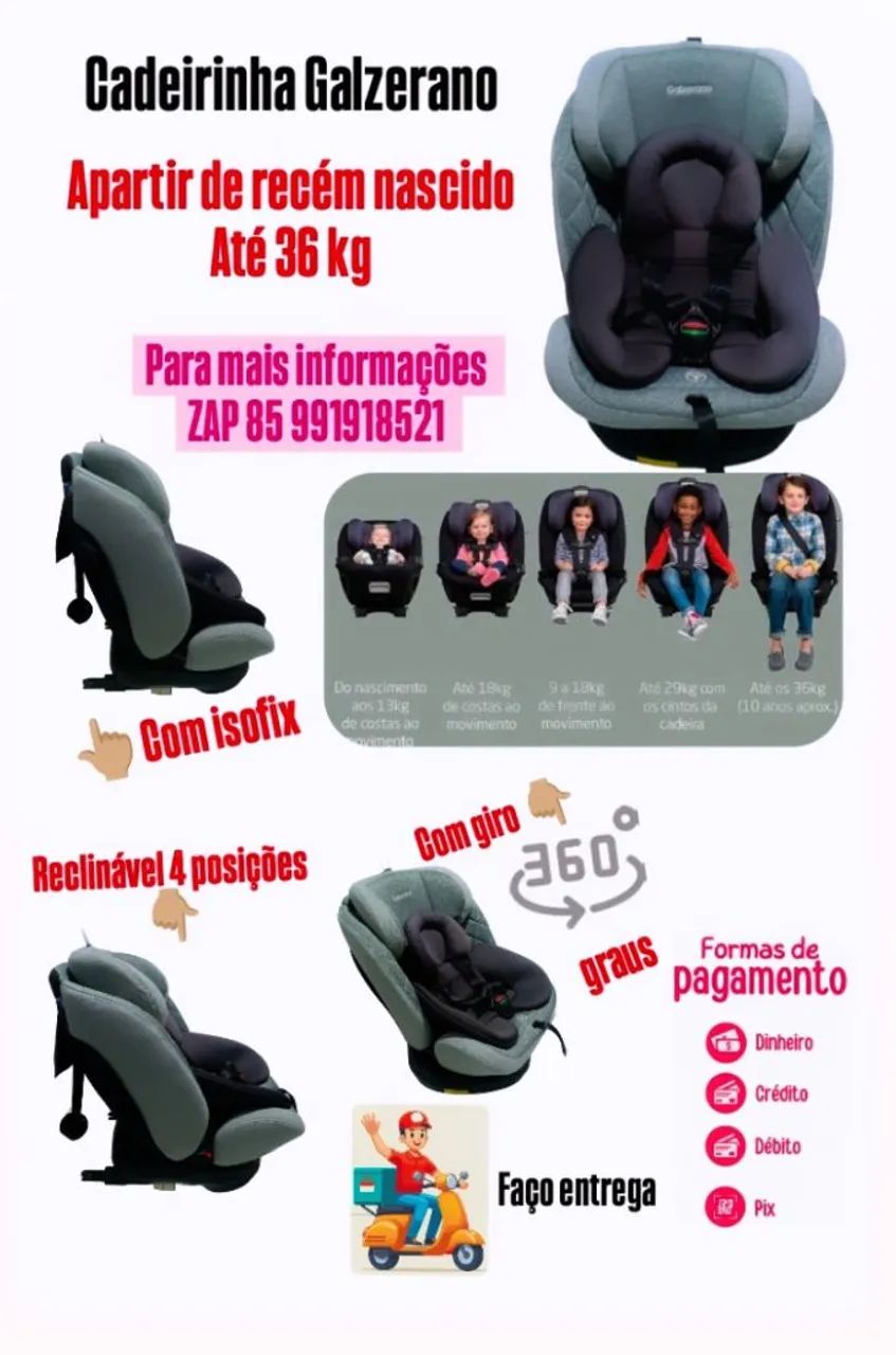 Cadeirinha de carro com isofix 