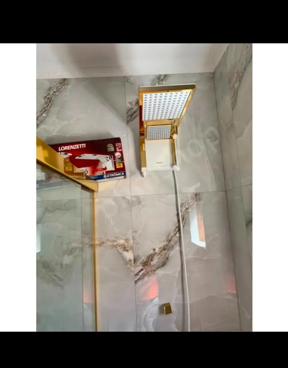 Chuveiro Lorenzetti Acqua Ultra Duo Gold Dourado Cor Branco E Durado Potência 7.8 Kw 220v - Foto 3