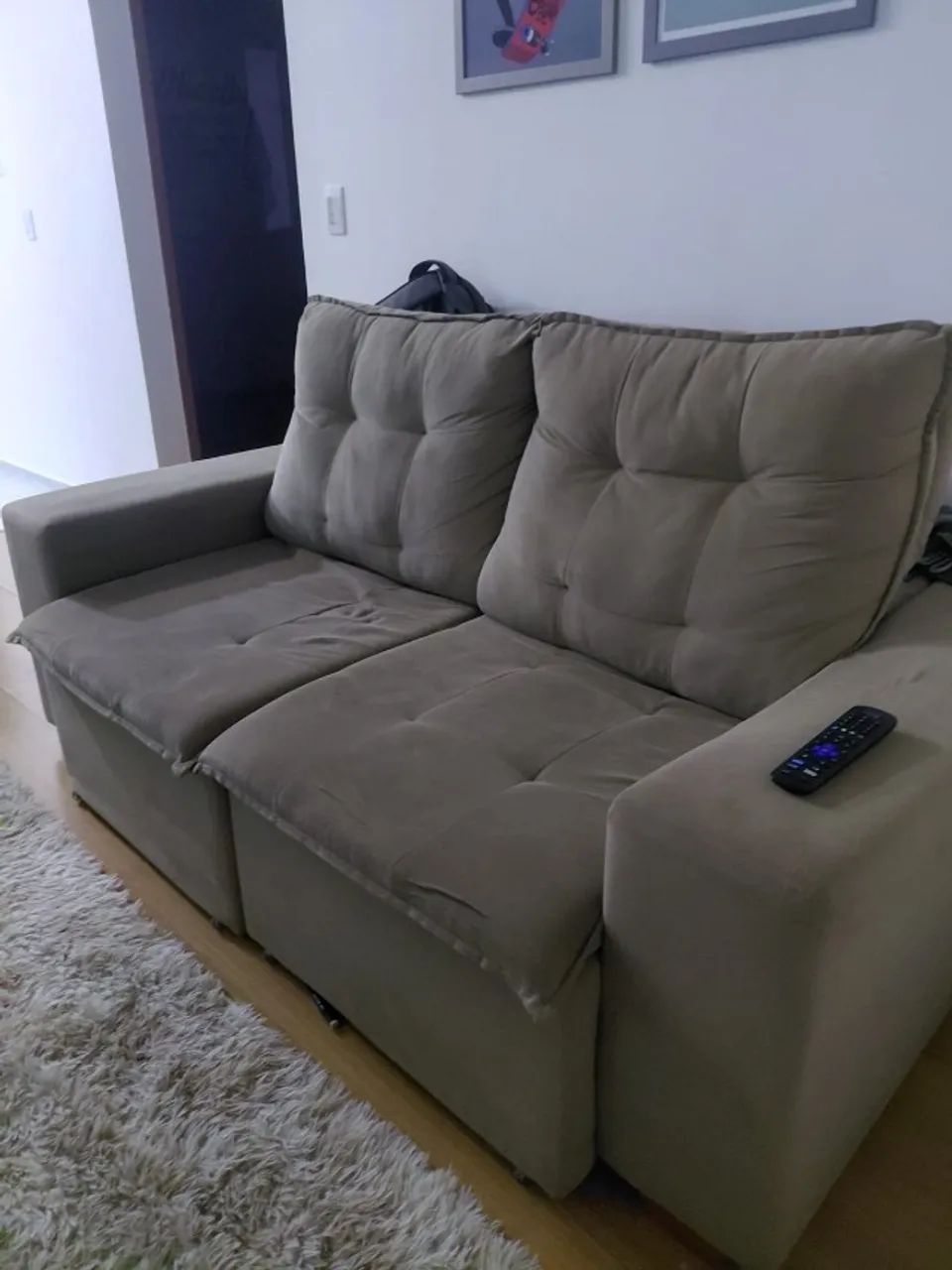 Sofá Retrátil e Reclinável 2 Lugares em Suede   - Foto 3