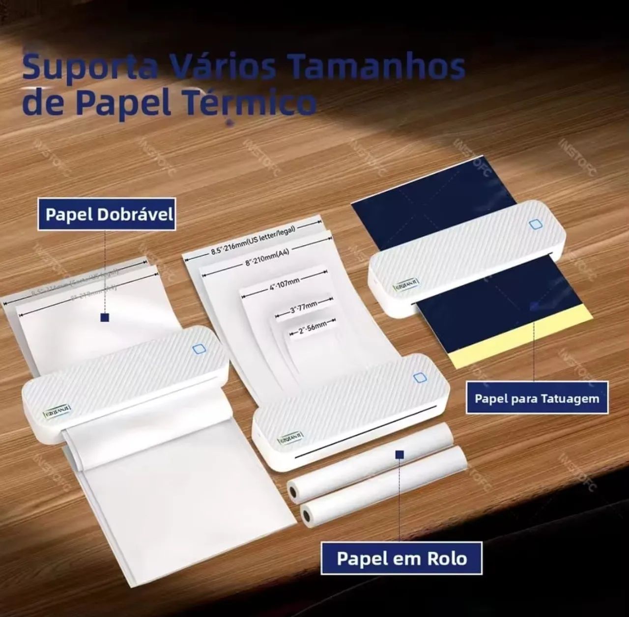 Impressora térmica A4 Bluetooth sem tinta  - Foto 4