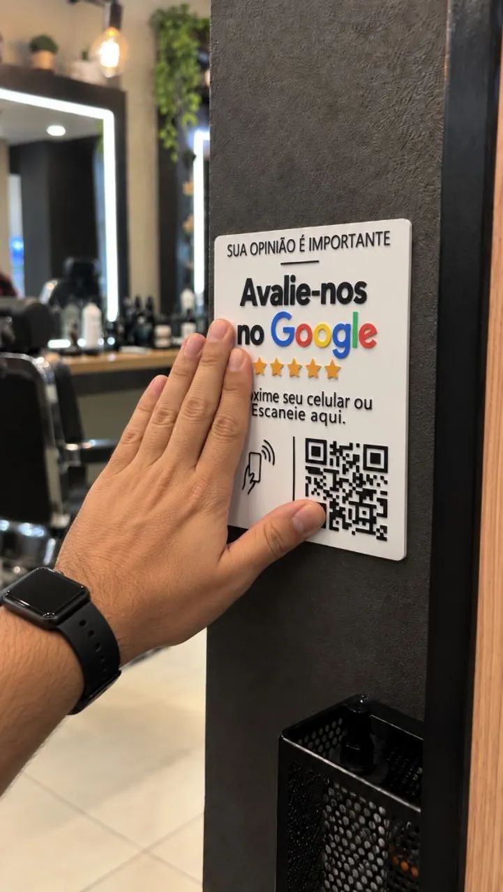 Placa Avaliação Google NFC + QR Code para Empresas - Foto 3
