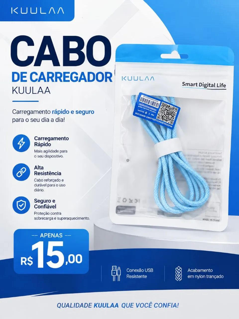 Cabo de carregador Essanger e Kuulaa - Foto 4