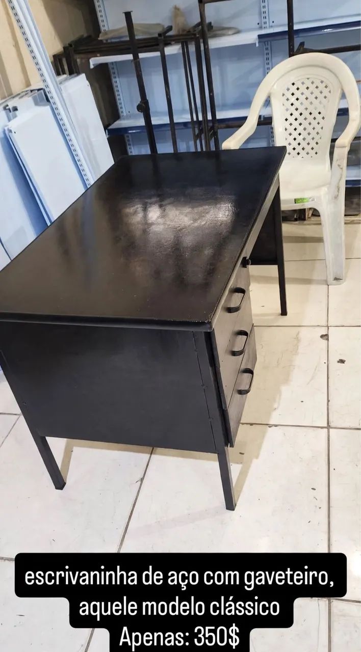 ESCRIVANINHA EM AÇO COM 3 GAVETAS - Foto 2