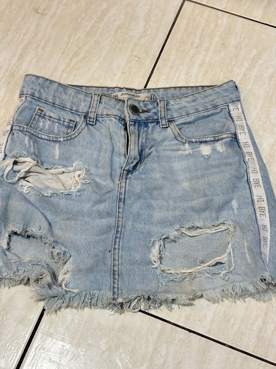 Saia jeans 36 destroyed