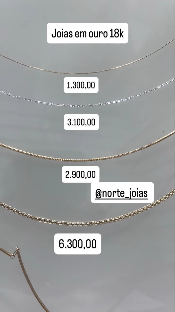 Colar em ouro 18k varios modelos