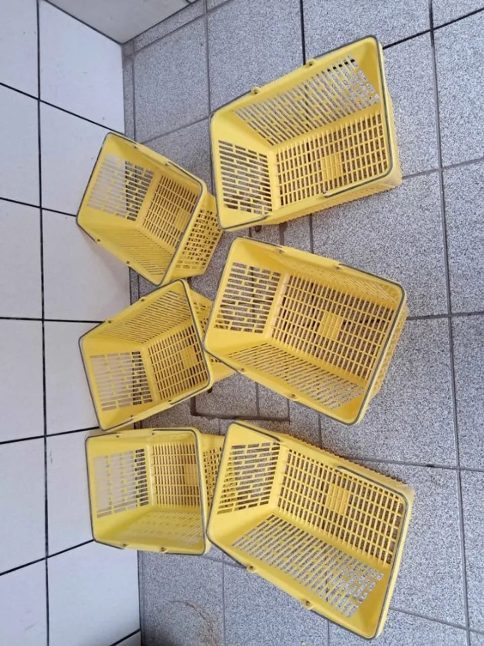 Kit de 6 cestos de compra de supermercado. com alças em aço - Foto 4