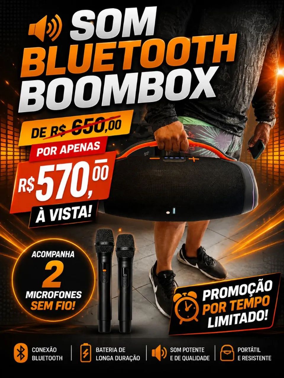 SOM BLUETOOTH BOOMBOX  - Foto 3